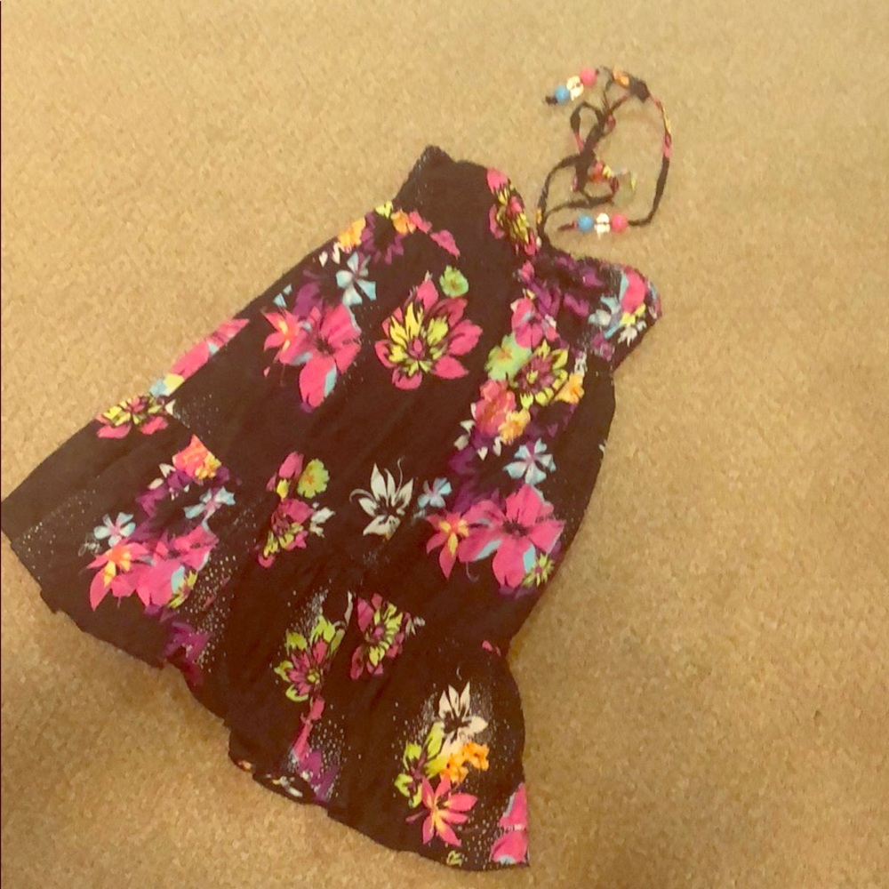 Reef Satin Halter Sun Dress